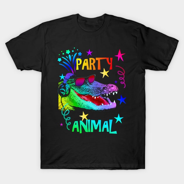 Alligator Party Animal T-Shirt by Nerd_art